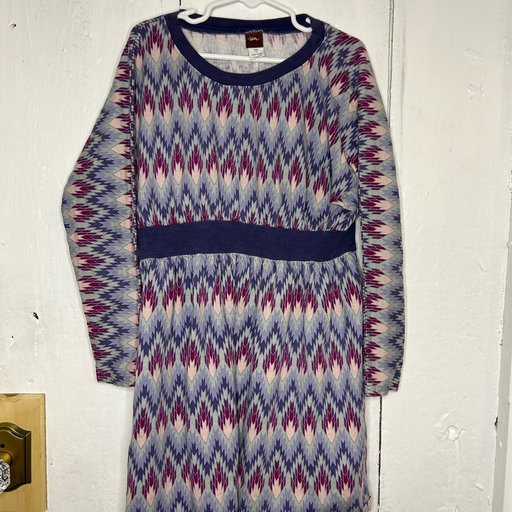 Aztec Colorful Patterned Long Sleeve Dress